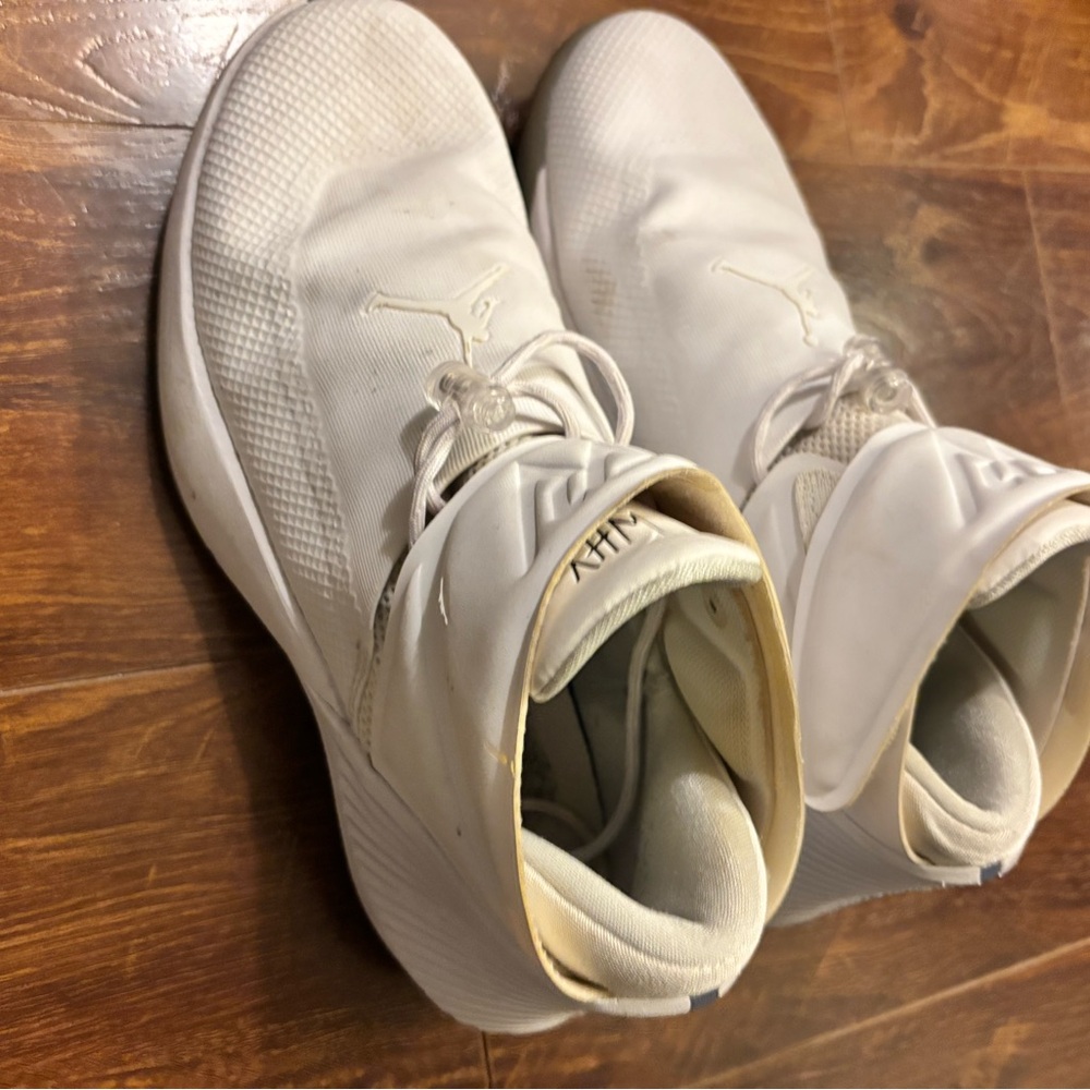 Air Jordan Why Not Zer0.1 Triple White Silver Basketball Shoes 9.5